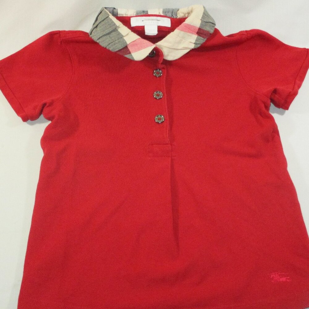 Burberry Children Red Nova Plaid Girls 5 Top